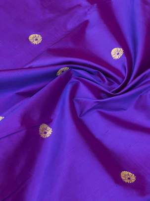 Banarasi Pure Silk Magenta with Royal Blue Tint/