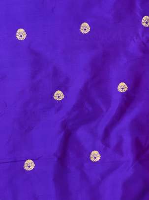 Banarasi Pure Silk Magenta with Royal Blue Tint/ Katan Silk Fabrics