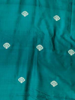 Banarasi Pure Silk Rama Green/ Katan Silk Fabrics