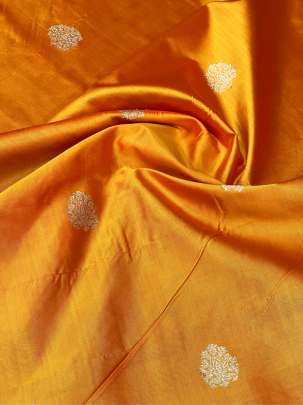 Banarasi Pure Silk Saffron Yellow/