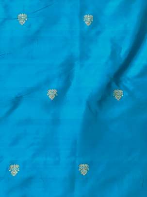 Banarasi Pure Silk Sky Blue/ Katan Silk Fabrics