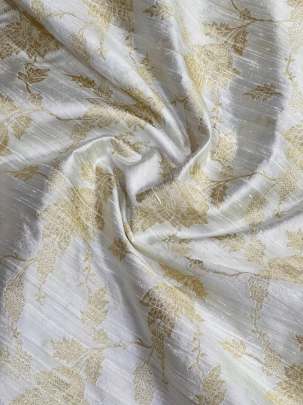 Banarasi Raw Silk With Golden Jaal Work ( Dyeable )/ Pure Banarasi fabrics