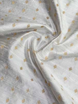 Banarasi Raw Silk With Golden Butti  ( Dyeable )/ Pure Banarasi fabrics