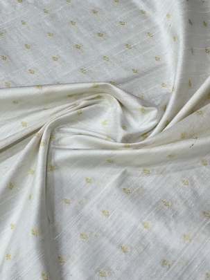 Banarasi Raw Silk With Golden Butti  ( Dyeable )/ Pure Banarasi fabrics