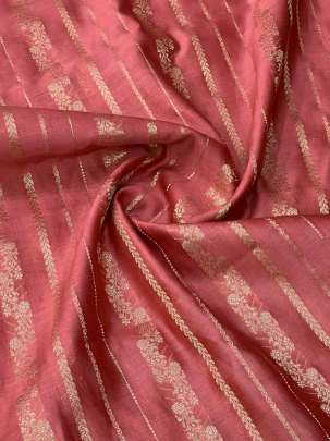 Banarasi Silk Peach/ Pure Banarasi fabrics