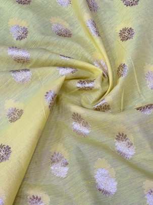 Banarasi brocade with fine golden zari work - Lemon yellow/ Banarasi Brocade