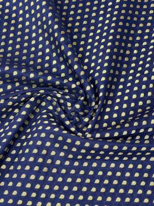 Banarasi brocade with golden butti - Navy blue/