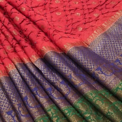 Bandhej with banarasi butti & border fabric/ Pure Banarasi fabrics