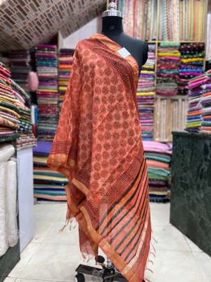 Chanderi handblocked printed duppata/ Printed duppatas