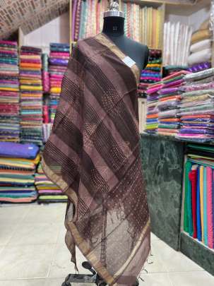 Chanderi handblocked printed duppata/