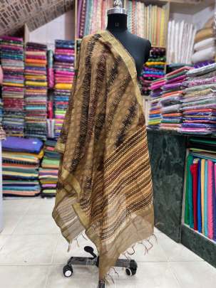 Chanderi handblocked printed duppata/