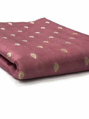 Chiniya Silk Fabric With Golden Banarasi Butti Rose Pink/ 