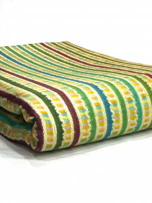 Chiniya Silk Multi-Colour Stripes With Banarasi Work/ Pure Banarasi fabrics