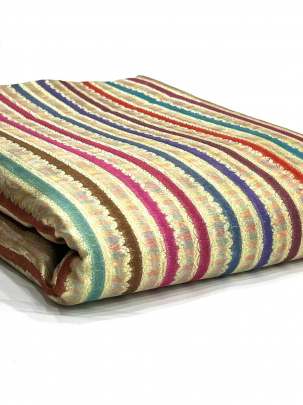 Chiniya Silk Multi-Colour Stripes With Banarasi Work/ Pure Banarasi fabrics