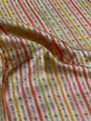 Chiniya Silk Multi-Colour Stripes With Banarasi Work/ Pure Banarasi fabrics