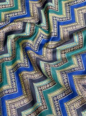 Chiniya Silk Multi-Colour Zig-Zag With Banarasi Work/ Pure Banarasi fabrics