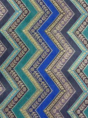 Chiniya Silk Multi-Colour Zig-Zag With Banarasi Work/ Pure Banarasi fabrics