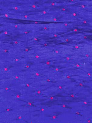 Chiniya silk bandhej fabric - Royal blue/ Banarasi Bandhej 