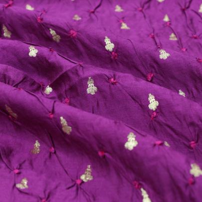 Chiniya silk bandhej with golden zari work - fabric/