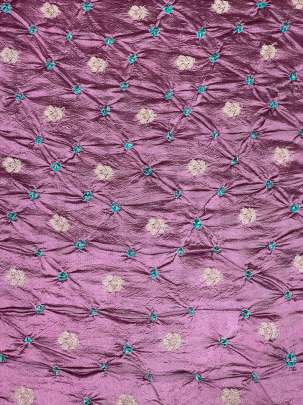 Chiniya silk bandhej with handwoven golden banarasi butti - Rose pink/ Banarasi Bandhej 