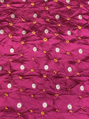 Chiniya silk bandhej with handwoven golden banarasi butti - Maroon/ Banarasi Bandhej 