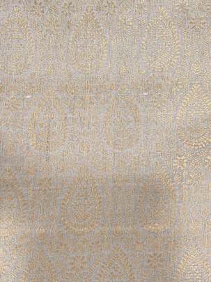 Chiniya silk fabric with golden zari jal work - White ( Dyeable ) Pure Banarasi fabrics