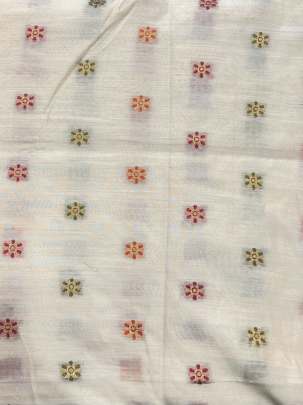 Chiniya silk minakari zari butti - Cream ( Dyeable ) Pure Banarasi fabrics