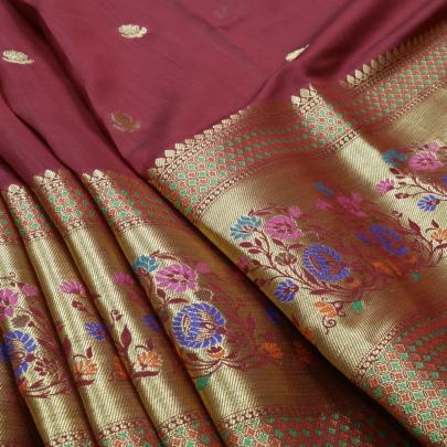 Chiniya silk with banarasi butti & border fabric/ 