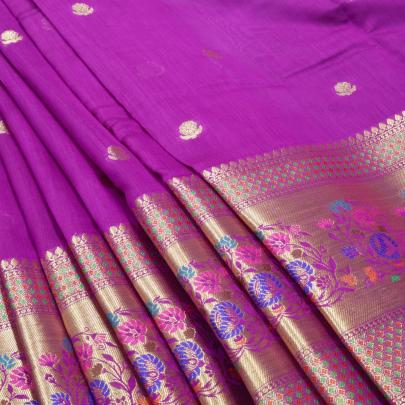 Chiniya silk with banarasi butti & border fabric/ Pure Banarasi fabrics