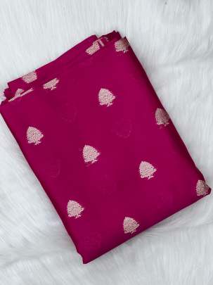 Chiniya silk with golden zari butti - Rani/ Pure Banarasi fabrics