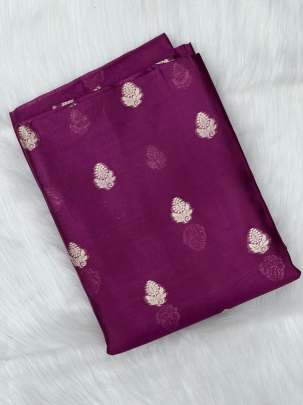 Chiniya silk with golden zari butti - wine/ Pure Banarasi fabrics