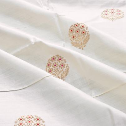 Chiniya silk with handwoven minakari butta fabric/ Pure Banarasi fabrics