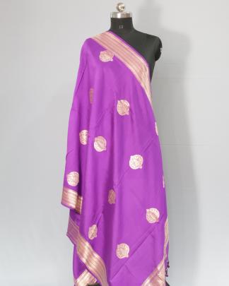 Chiniya silk with handwoven minakari banarasi duppata/