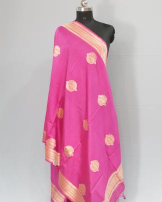 Chiniya silk with handwoven minakari banarasi duppata/