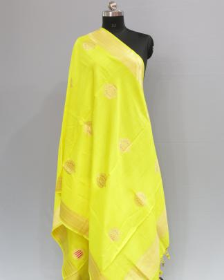 Chiniya silk with handwoven minakari banarasi duppata/ 