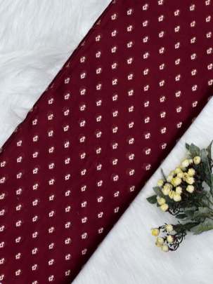 Chiniya silk with zari minakari butti - Maroon/