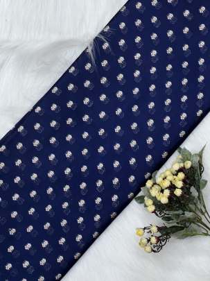 Chiniya silk with zari minakari butti - Navy Blue/ 