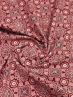  Cotton Ajrakh Handblocked Print Maroon/