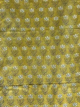 Cotton Bagru Handblocked Butti Print Mehndi Green/ 