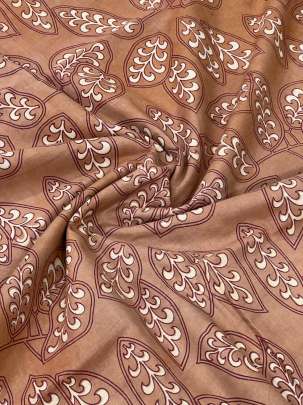  Cotton Bagru Handblocked Floral Print Rust Brown/