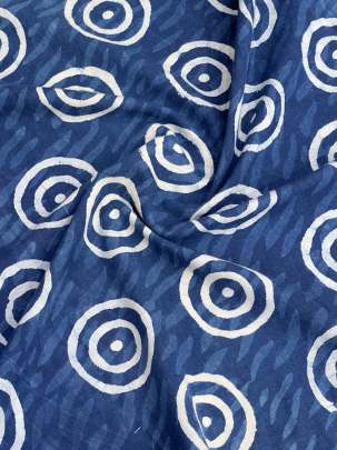 Cotton Dhabu Handblocked Print Indigo Blue/ 