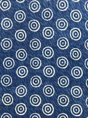 Cotton Dhabu Handblocked Print Indigo Blue/ 