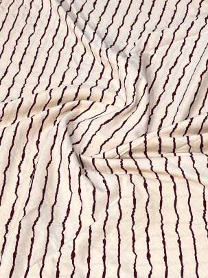 Cotton Gamthi Handblocked Laheria Print Cream & Maroon/