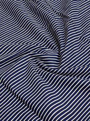 Cotton Gamthi Handblocked Lining Print Navy Blue/ 