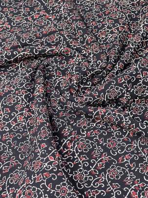 Cotton Gamthi Handblocked Print Black/ 