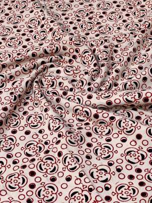 Cotton Gamthi Handblocked Print Reddish Cream/