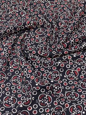 Cotton Gamthi Handblocked Print Black/ 