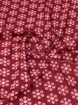 Cotton Gamthi Handblocked Print Cherry Red/