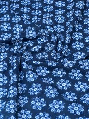 Cotton Gamthi Handblocked Print Blue/