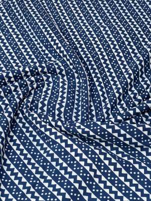 Cotton Gamthi Handblocked Print Blue/ 